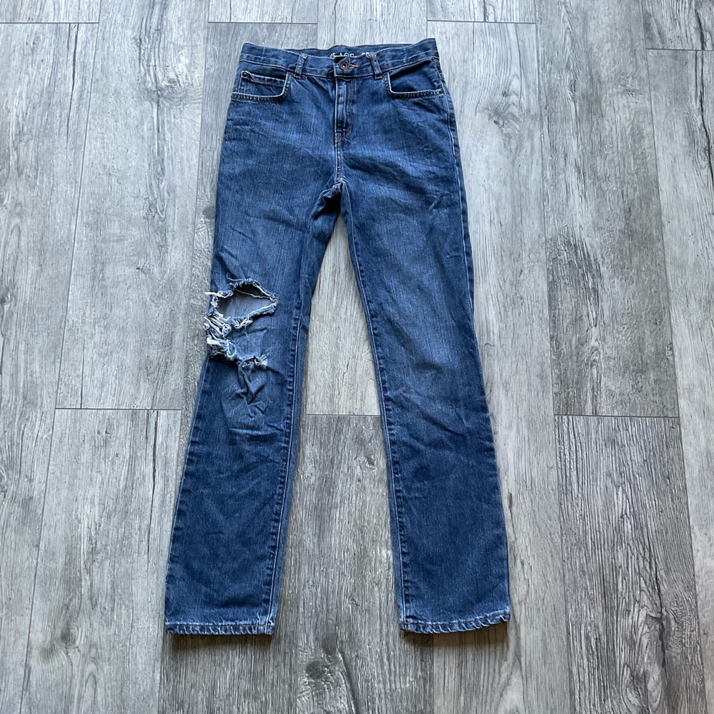 Boy’s Childrens place straight leg Jeans ripped size 14 slim